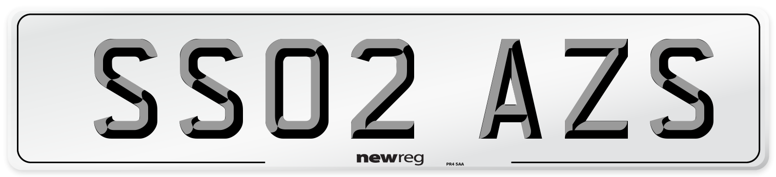 SS02 AZS Number Plate from New Reg